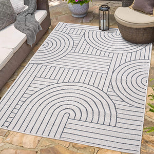 Tapis motif géométrique gris - LARA Lara