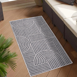 Tapis motif géométrique gris - LARA Lara