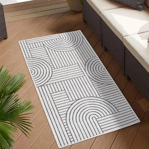 Tapis motif géométrique gris - LARA Lara