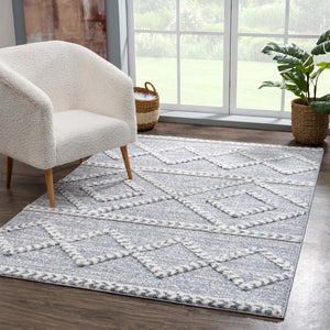 Tapis gris à  motif géométrique - MADI Madi