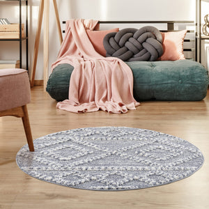 Tapis gris à  motif géométrique - MADI Madi