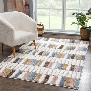 Tapis multicolore motif géométrique - MADI Madi