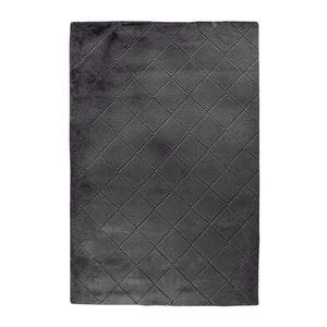 Tapis anthracite uni poils longs tout doux  - GIA Gia