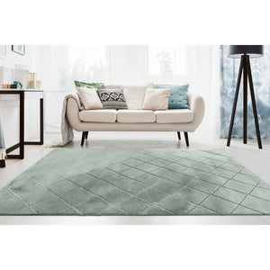 Tapis vert uni poils longs tout doux  - GIA Gia