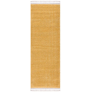 Tapis jaune uni à franges - BELISE Belise