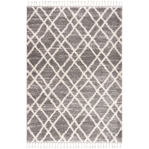 Tapis gris à motif quadrillé losange - BELISE Belise