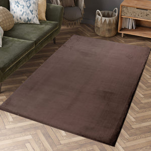 Tapis marron uni et doux - SIERA Siera