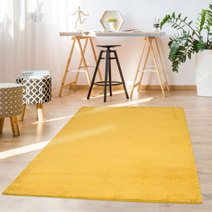 Tapis jaune uni et doux - SIERA Siera