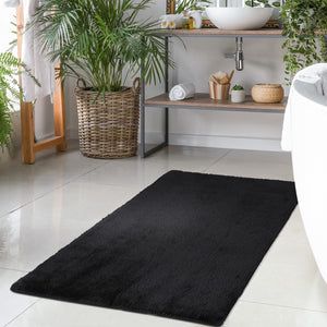 Tapis noir uni et douillet - MOON Siera