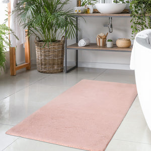 Tapis rose uni et douillet - MOON Siera