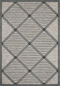 Tapis intérieur extérieur motif géométrique gris ACAPULCO