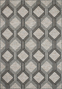 Tapis motif géométrique gris indoor outdoor Bruge Interiors