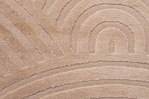 Tapis rond arc-en-ciel beige avec longs poils en relief : BIA157BEI BIANCA