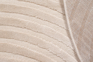 Tapis rond arc-en-ciel crème avec longs poils en relief : BIA157CRE BIANCA