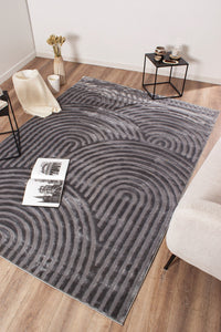 Tapis arc-en-ciel gris avec longs poils en relief : BIA157GRI BIANCA