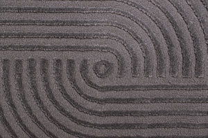 Tapis rond géométrique gris avec longs poils en relief : BIA159GRI BIANCA