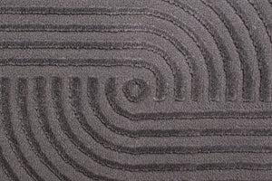 Tapis rond géométrique gris avec longs poils en relief : BIA159GRI BIANCA