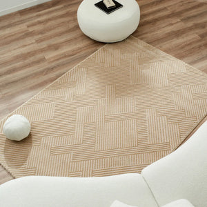 Tapis intérieur poils en relief beige BIANCA