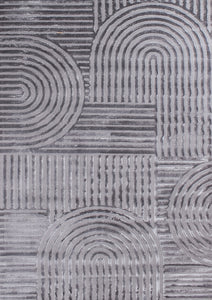 Tapis motif en relief gris : BIA163GRI BIANCA