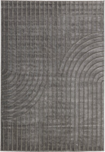 Tapis poils ras motif en relief gris : BLO1042GRI BLOOM