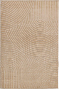 Tapis poils ras motif arc en ciel en relief beige : BLO1043BEI BLOOM