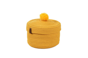 Paniers de rangement enfant en aspect jute fait main jaune : CAL4304JAU - Nazar rugs