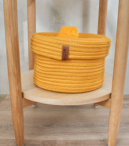 Paniers de rangement enfant en aspect jute fait main jaune : CAL4304JAU - Nazar rugs