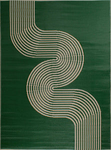 Tapis d'extérieur motif vague vert :  CAP1743VER CAPRI