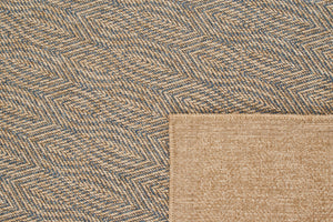 Tapis jute motif oeillets bleu Bruge Interiors