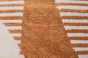 Tapis de salon à poils ras motif abstrait ocre : NEL791OCR NELY