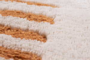 Tapis de salon à poils ras motif abstrait ocre : NEL791OCR NELY