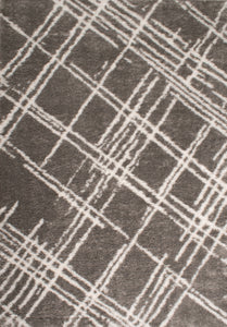 Tapis abstrait gris motif géométrique Bruge interiors