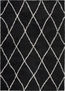 Tapis berbère en laine artificielle noir et crème Bruge interiors