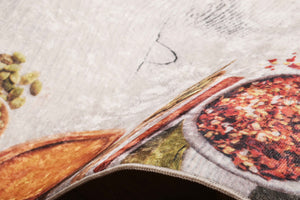 Tapis de cuisine antidérapant dessins épices Bruge Interiors