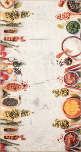 Tapis de cuisine antidérapant dessins épices Bruge Interiors