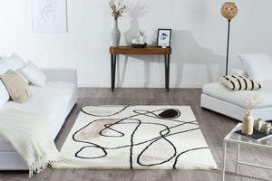 Tapis design ivoire, noir et beige Bruge Interiors