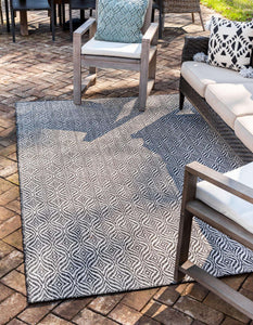 Tapis indoor outdoor noir et blanc Bruge interiors