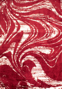 Tapis moderne design rouge Bruge Interiors