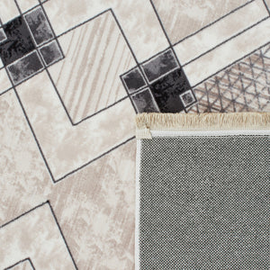 Tapis moderne gris à motifs Bruge Interiors