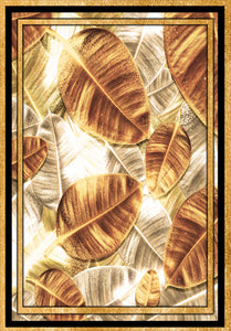 Tapis motif feuilles d'or Bruge interiors