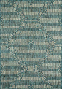 Tapis motifs géométriques turquoise Bruge interiors