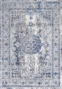 Tapis vintage avec motif oriental bleu Bruge interiors